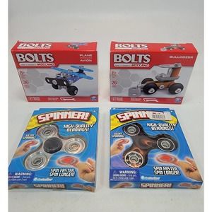 Bolts Race Car & Biplane Erector Building Kits & Spinners Educational Toys Fun